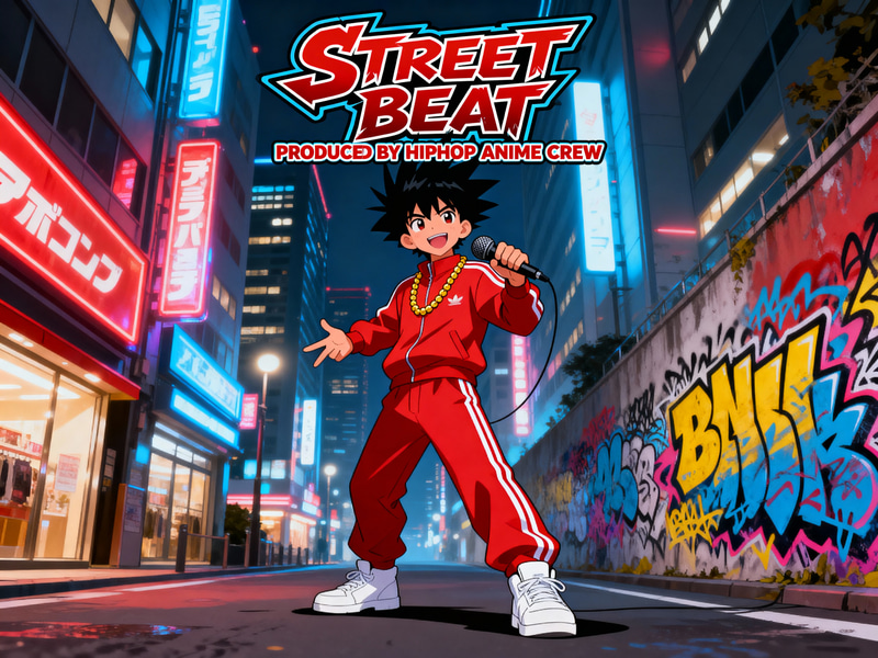 Hip Hop Album Cover in Anime Style Hip Hop Album Cover in Anime Style