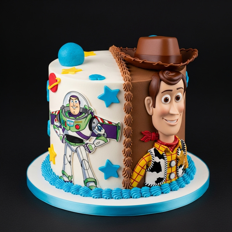Toy Story One Tier Cake: Buzz & Woody Themes