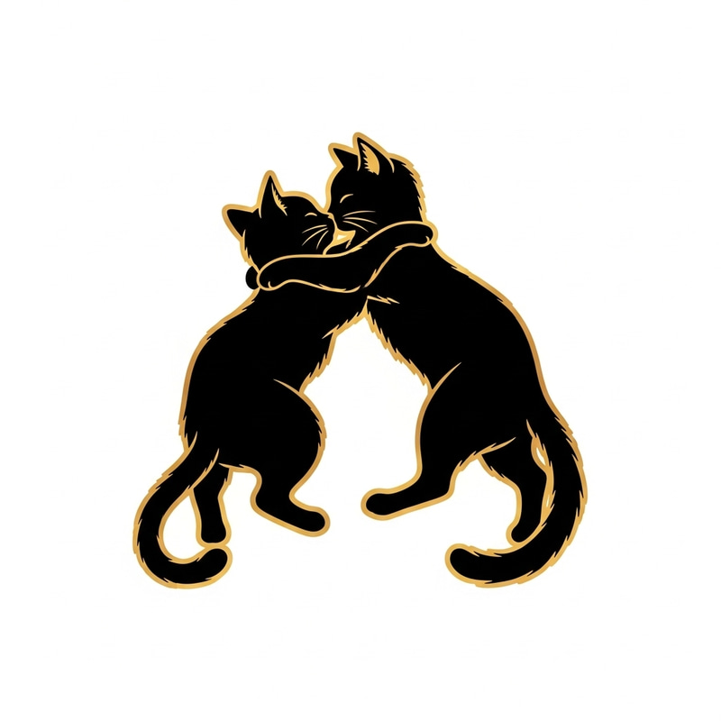Black and Gold Cat Icon for Software Program