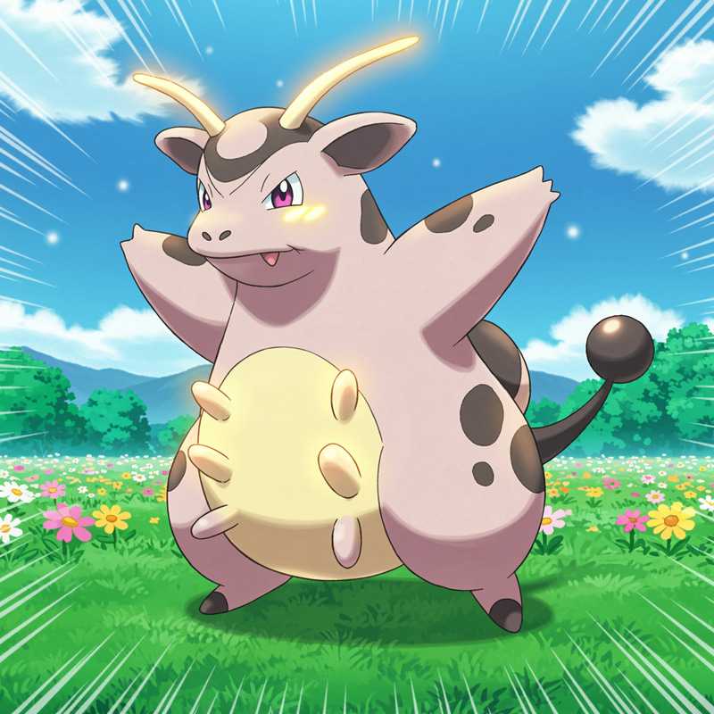 Mega Evolution of Miltank - Anime Mode Mega Evolution of Miltank - Anime Mode