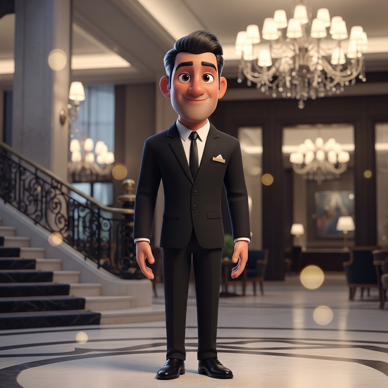 3D Pixar Style Avatar: Luxury Hotel Worker 3D Pixar Style Avatar: Luxury Hotel Worker