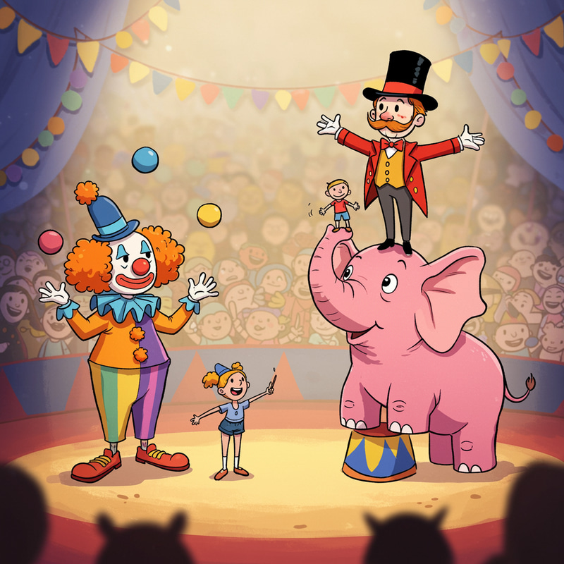 Animated Cartoon Circus Scene Illustration Animated Cartoon Circus Scene Illustration
