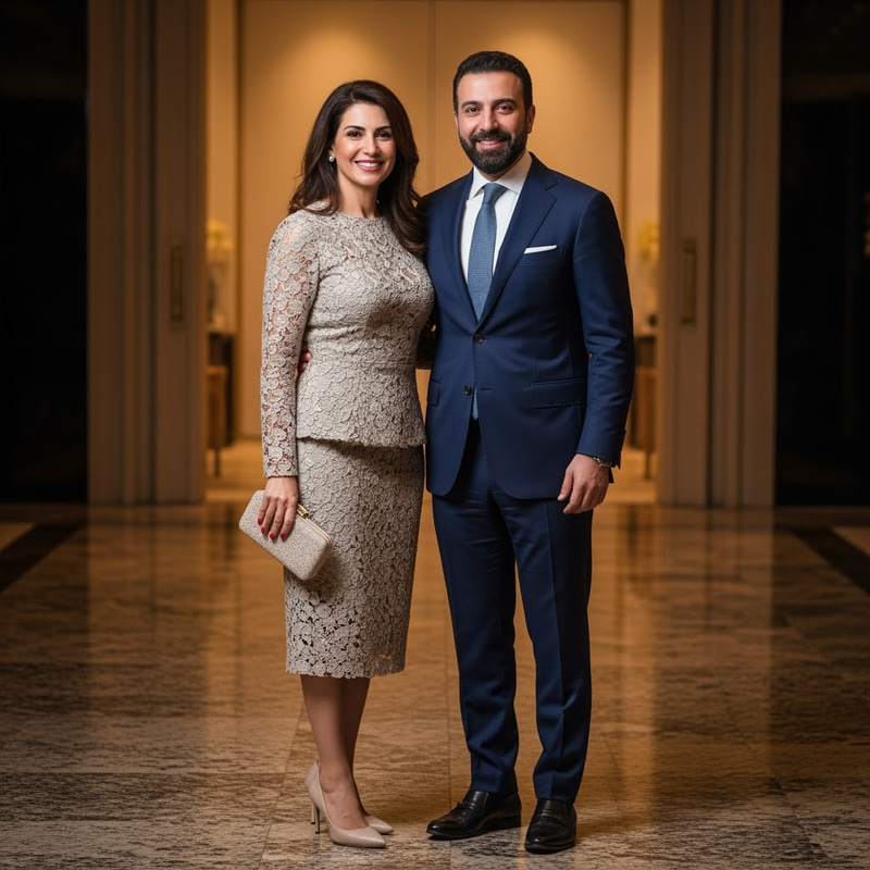 Elegant Middle-Eastern Couple at a Formal Event