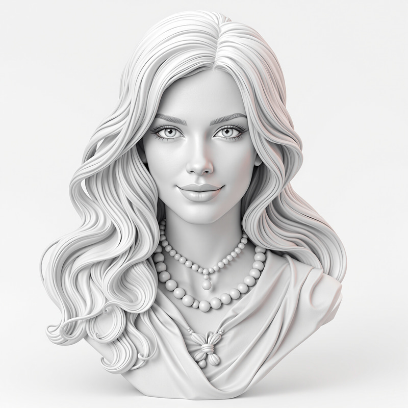3D Model of a Beautiful Woman - STL File 3D Model of a Beautiful Woman - STL File