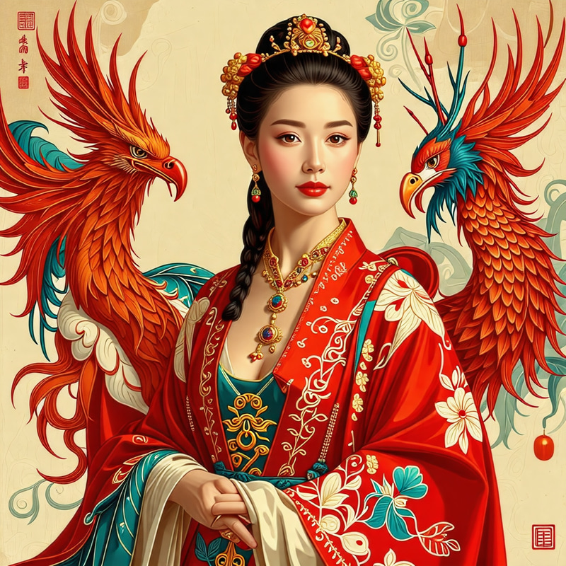 Ancient Chinese Empress in Phoenix Robe Ancient Chinese Empress in Phoenix Robe