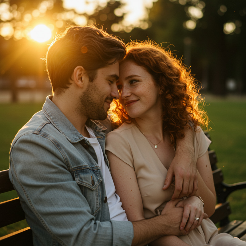 Couple Cherishing Each Other - A Moment of Love Couple Cherishing Each Other - A Moment of Love