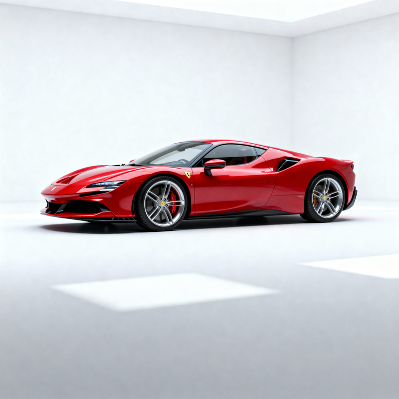 Photorealistic Red Sports Car Design