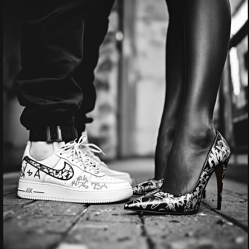 Stylish Nike Sneakers & Stilettos - Urban Street Vibes Stylish Nike Sneakers & Stilettos - Urban Street Vibes