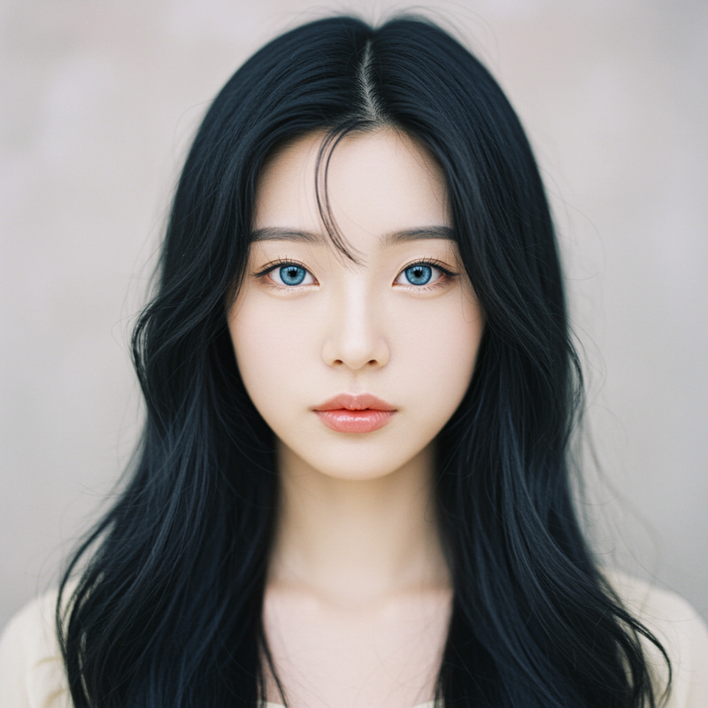 Beautiful Girl with Blue Eyes and Black Hair Beautiful Girl with Blue Eyes and Black Hair