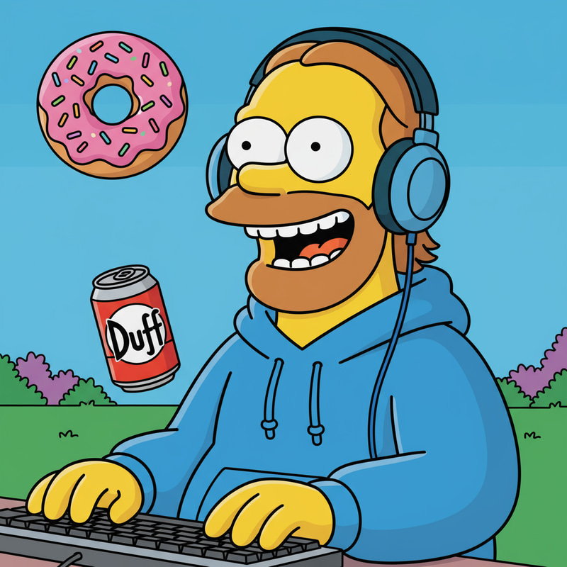 Vibrant Simpsons Style Character Portraits