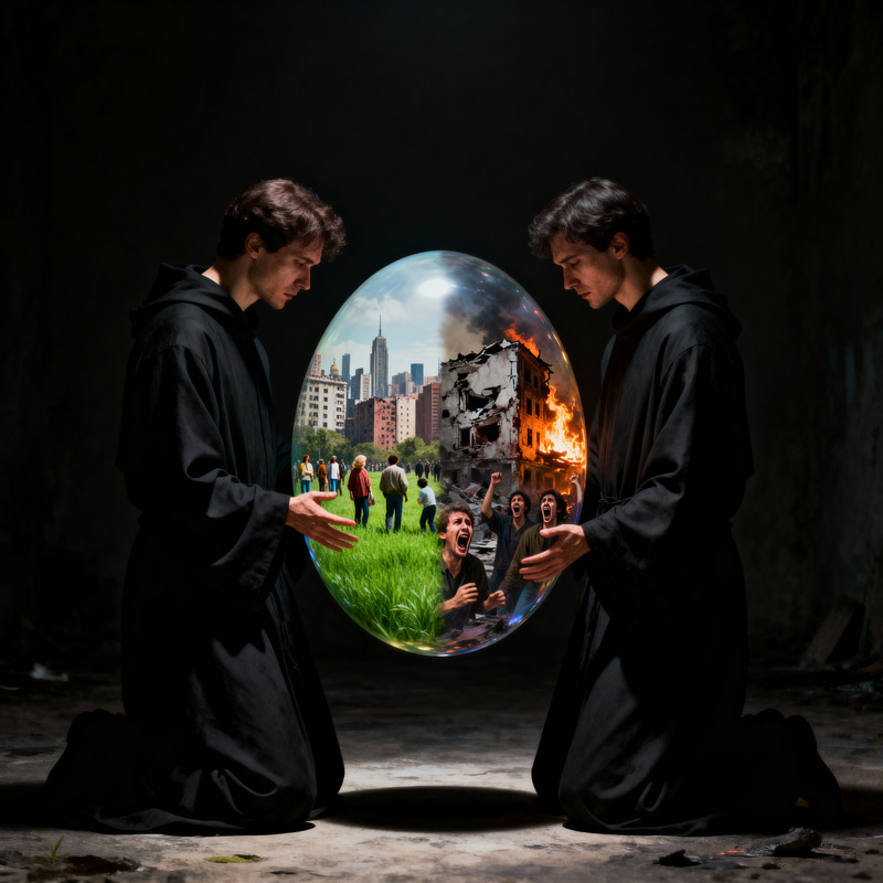 Contrast of City Life and Destruction in Art Contrast of City Life and Destruction in Art