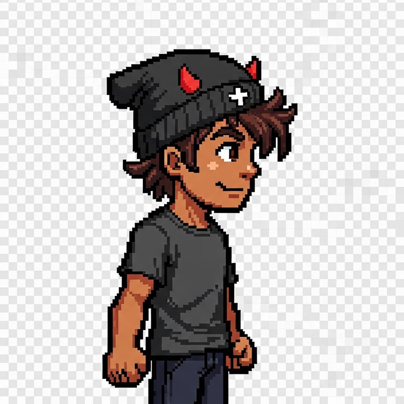 16-Bit Pixel Art Sprite Sheet of Young Man 16-Bit Pixel Art Sprite Sheet of Young Man