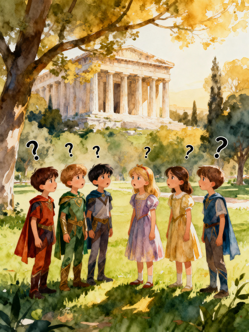 Lost Scouts in the Park: A Vibrant Illustration Lost Scouts in the Park: A Vibrant Illustration