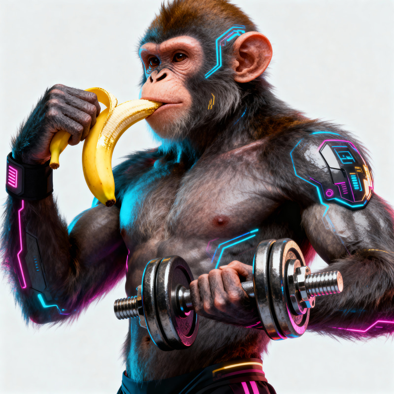 Vibrant NFT Monkey Character for Health Enthusiasts Vibrant NFT Monkey Character for Health Enthusiasts