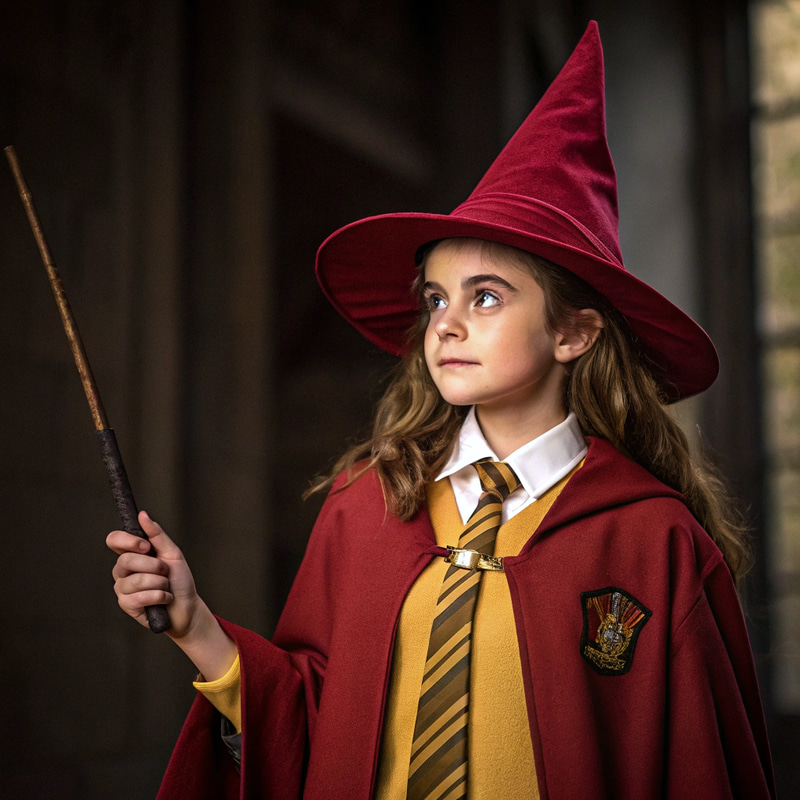 Girl Wizard in Gryffindor Uniform Girl Wizard in Gryffindor Uniform