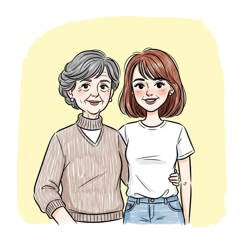 Heartwarming Doodle of Mother-in-Law & Daughter-in-Law Heartwarming Doodle of Mother-in-Law & Daughter-in-Law
