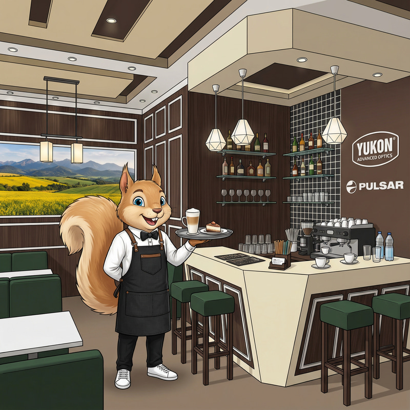 Charming Café with a Smiling Squirrel Barista Charming Café with a Smiling Squirrel Barista
