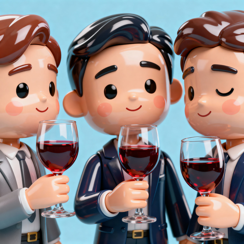 Funny Bobbleheads with Wine - Animated Fun Funny Bobbleheads with Wine - Animated Fun