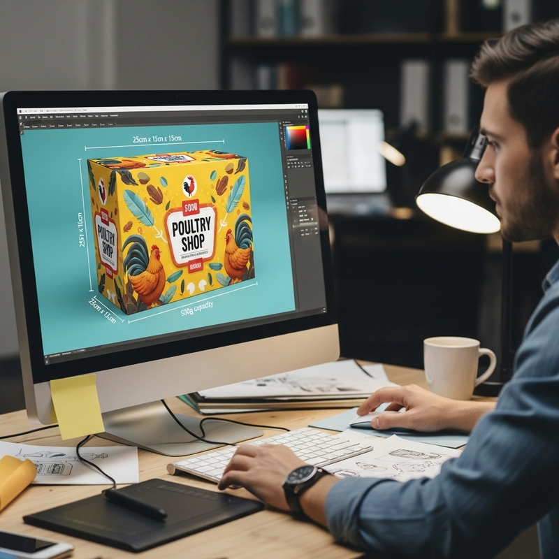 Colorful Packaging Design for Poultry Boxes Colorful Packaging Design for Poultry Boxes