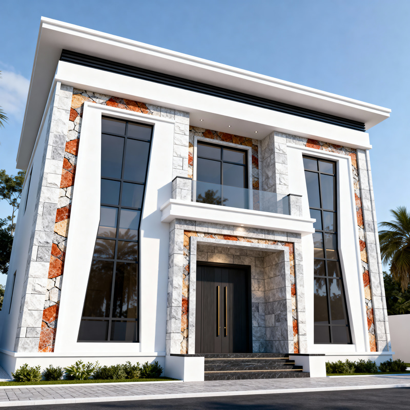 Modern Elegance: Two-Story House Facade Design Modern Elegance: Two-Story House Facade Design