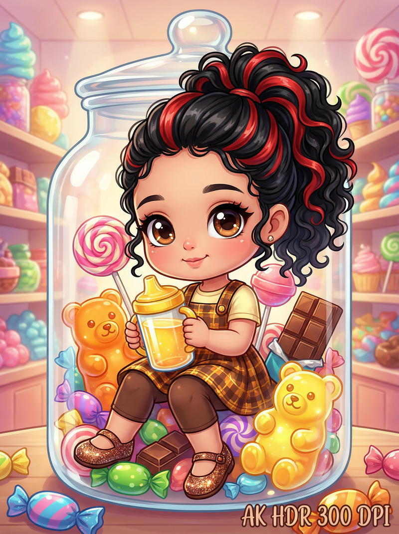 Chibi Style Candy Wonderland Illustration Chibi Style Candy Wonderland Illustration