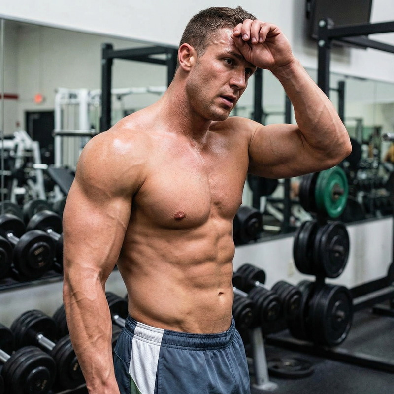 Pumped-Up Man with Naked Torso Pumped-Up Man with Naked Torso