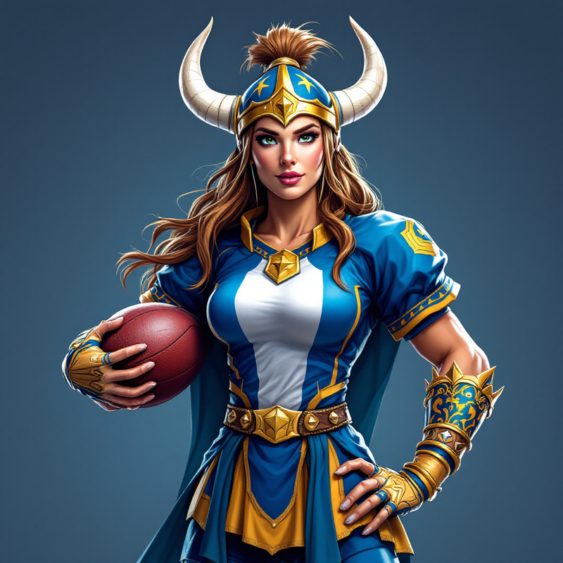 Highland Viking Woman Football Mascot Highland Viking Woman Football Mascot