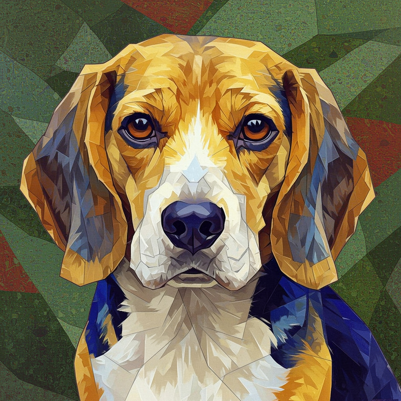 Cubist Beagle Art: Unique Canine Creations