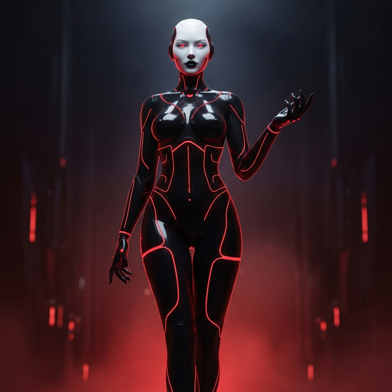 Ethereal Female Cyborg with Mechanical Limbs Ethereal Female Cyborg with Mechanical Limbs
