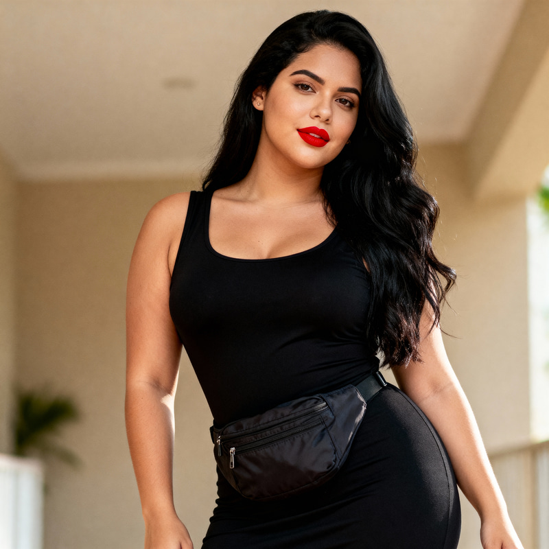 Curvy Latina Woman in Black Abaya Curvy Latina Woman in Black Abaya