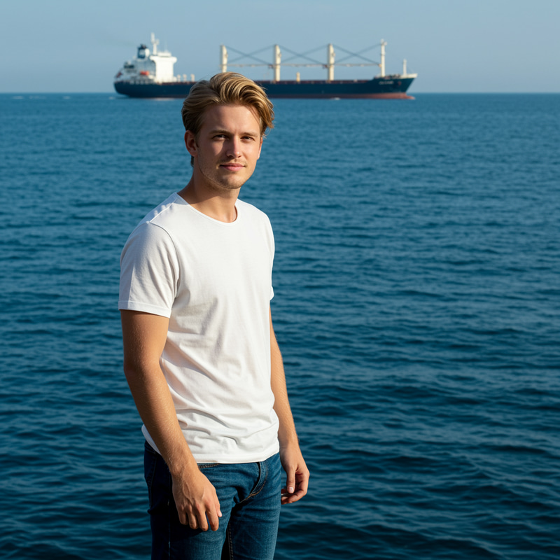 Professional Photo of a Man by the Sea