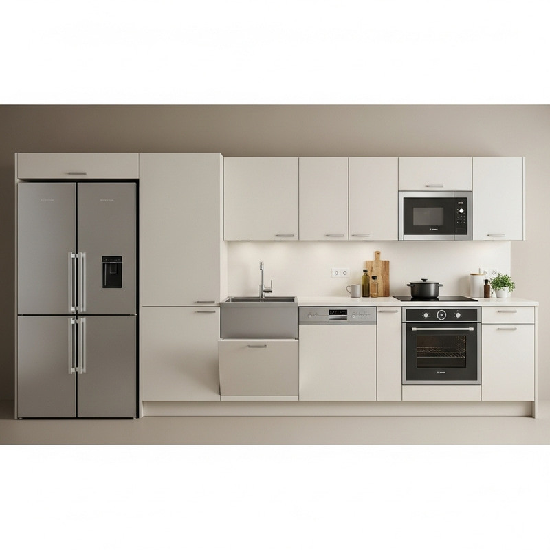 Integrated Kitchen Design with Modern Appliances