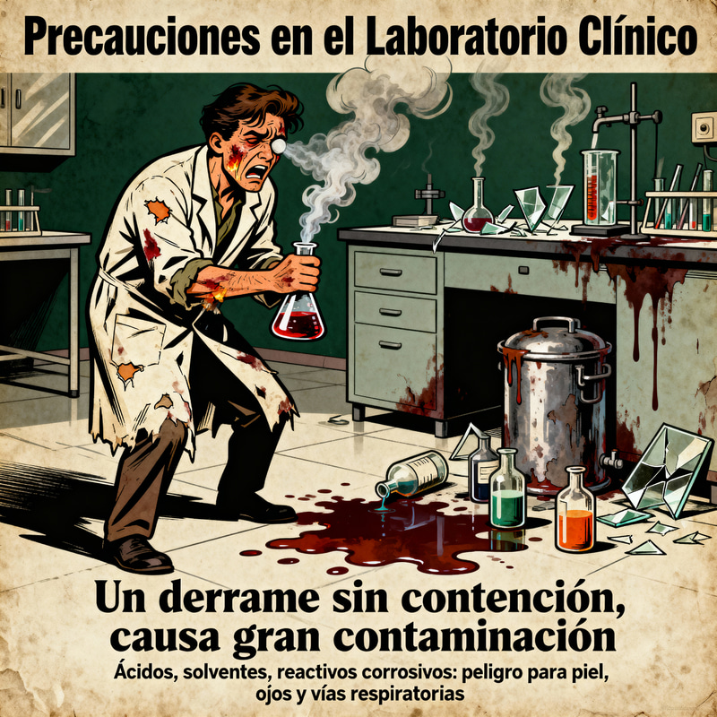 Scary Old-Style Cartoon Lab Safety Poster Scary Old-Style Cartoon Lab Safety Poster