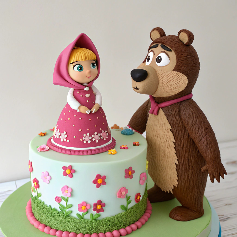 Masha and the Bear Cake - Delightful Treats Masha and the Bear Cake - Delightful Treats