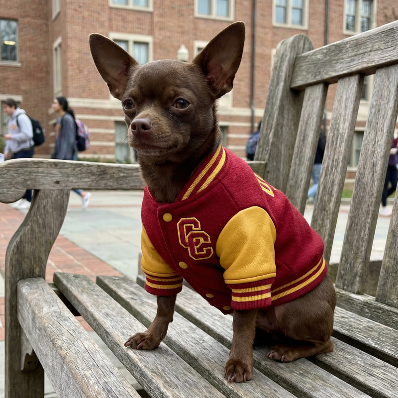 Saddle Brown Chihuahua College Mascot Saddle Brown Chihuahua College Mascot