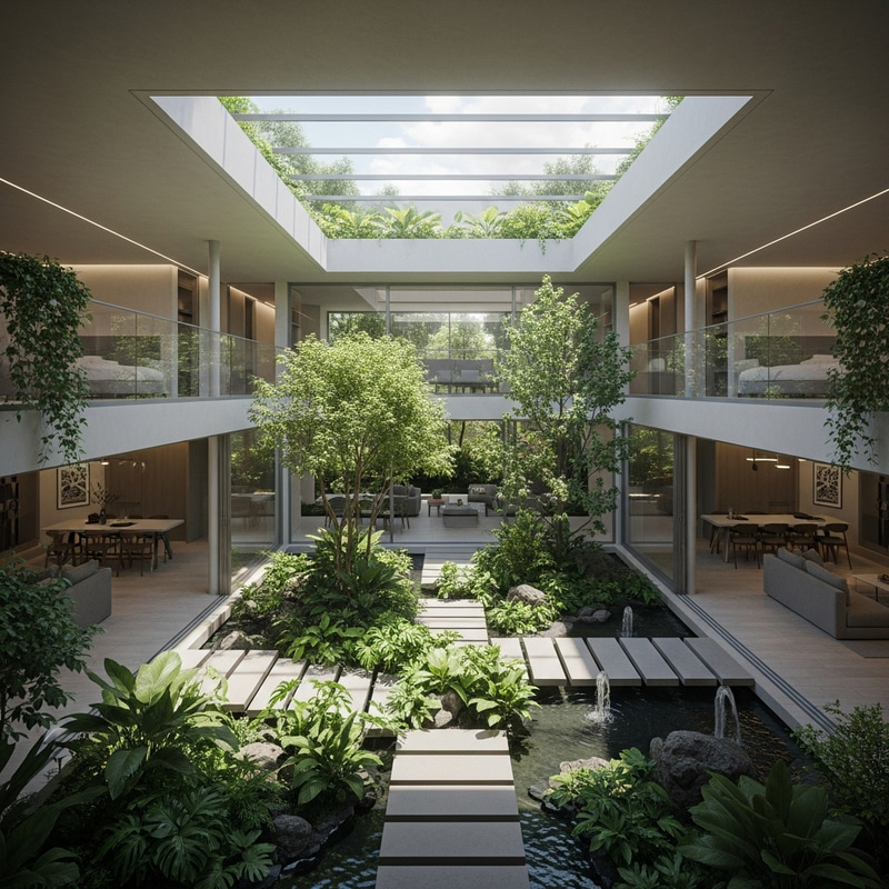 Unique House Design with Central Garden