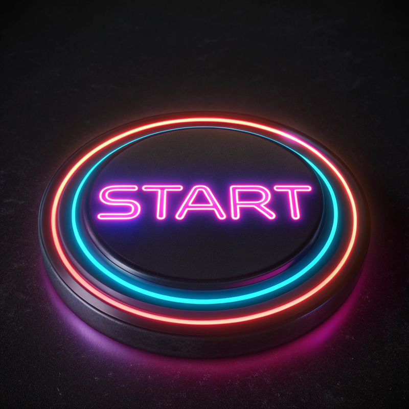 Neon Cyberpunk Start Button Design Neon Cyberpunk Start Button Design