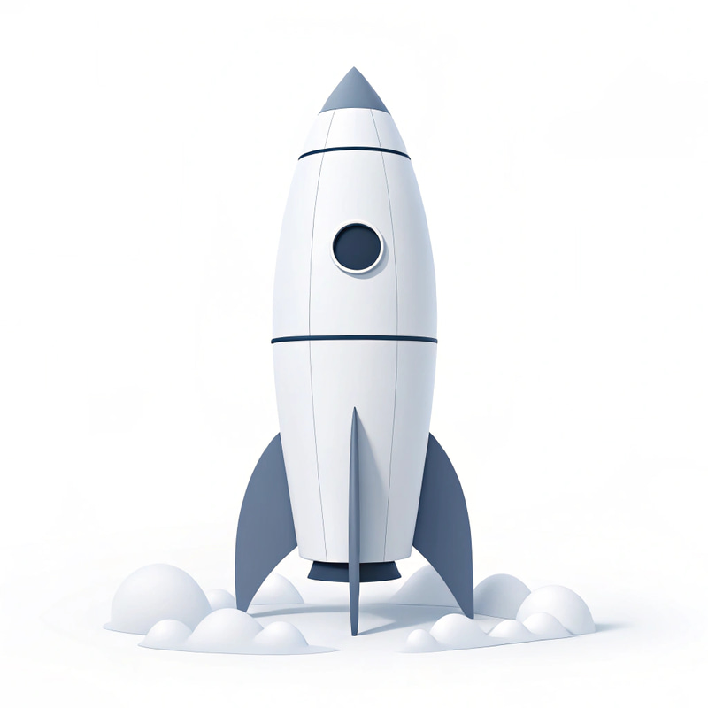 3D Minimalistic IBM Style Rocket Design 3D Minimalistic IBM Style Rocket Design