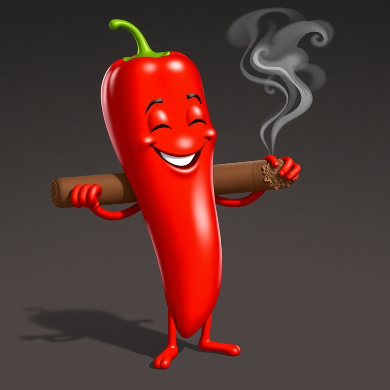 Smiling Red Jalapeno Smoking Cigar Smiling Red Jalapeno Smoking Cigar