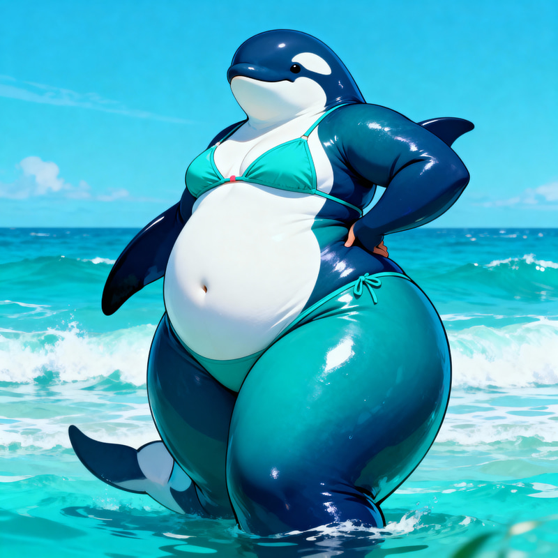 Curvy Thicc Orca in Bikini: Voluptuous & Bold Curvy Thicc Orca in Bikini: Voluptuous & Bold