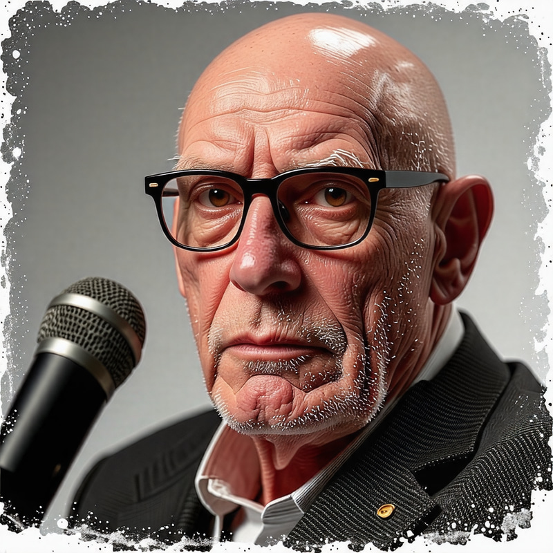 Bald Grumpy Old Man Behind Microphone | Website Name Bald Grumpy Old Man Behind Microphone | Website Name