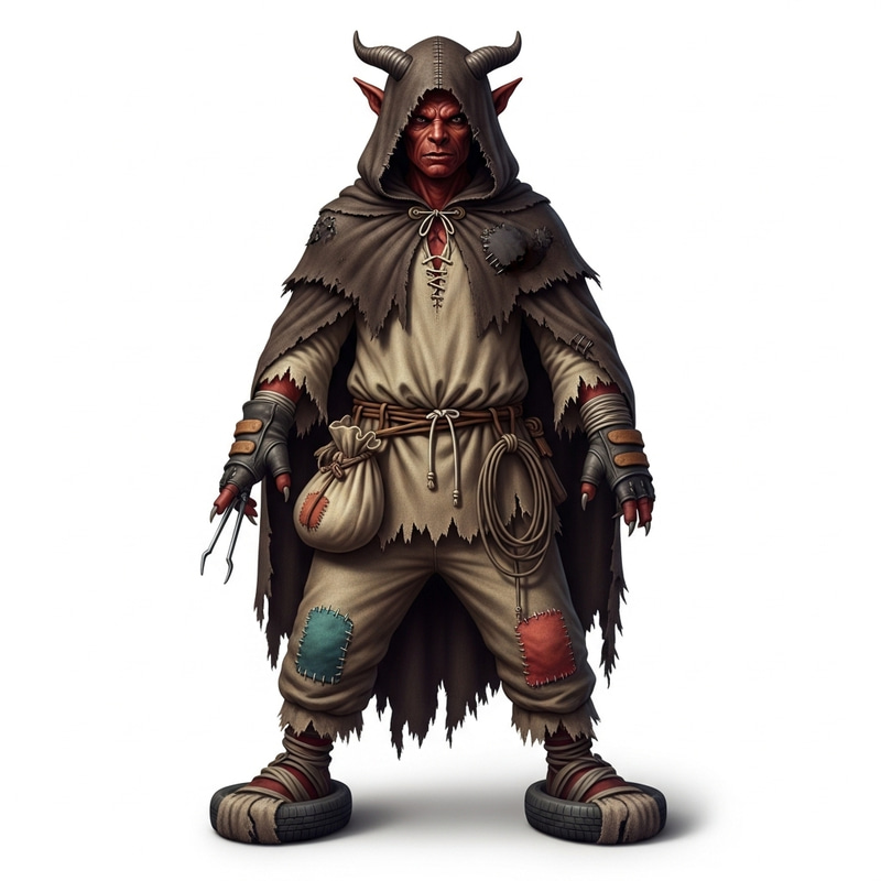 Frayed Cloak with Crafty Details Frayed Cloak with Crafty Details