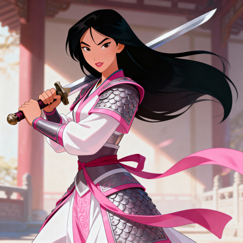 Feminine Mulan OC with Black Hair Feminine Mulan OC with Black Hair