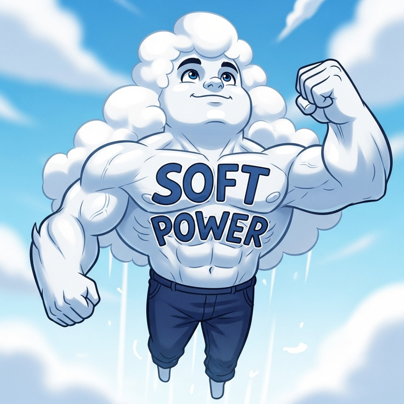 Cute Anthropomorphic Cloud: Soft Power Concept Cute Anthropomorphic Cloud: Soft Power Concept
