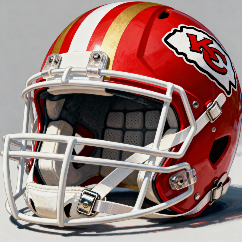 Vibrant Kansas City Inspired Football Helmet Art