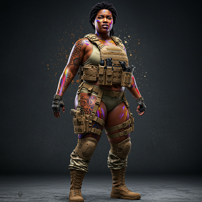 Bold Plus Sized African American Vigilante Portrait
