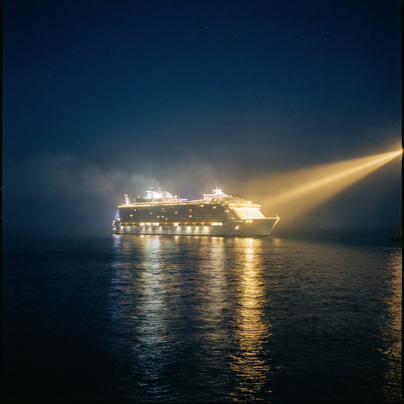 Luxurious Cruise Ship Under Glimmering Light