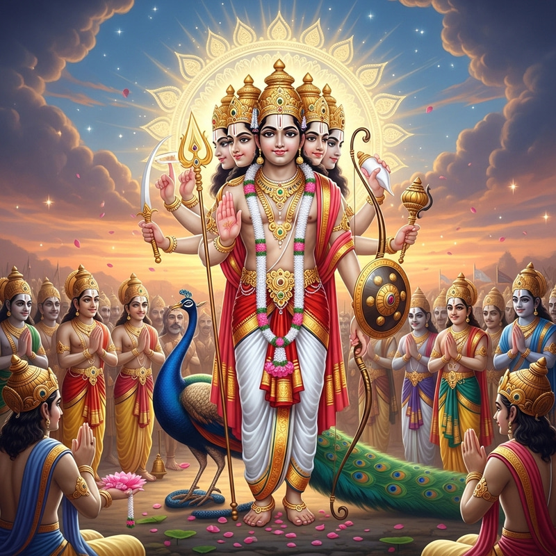 Splendor of Lord Murugan: Six-Faced Divine Power Splendor of Lord Murugan: Six-Faced Divine Power
