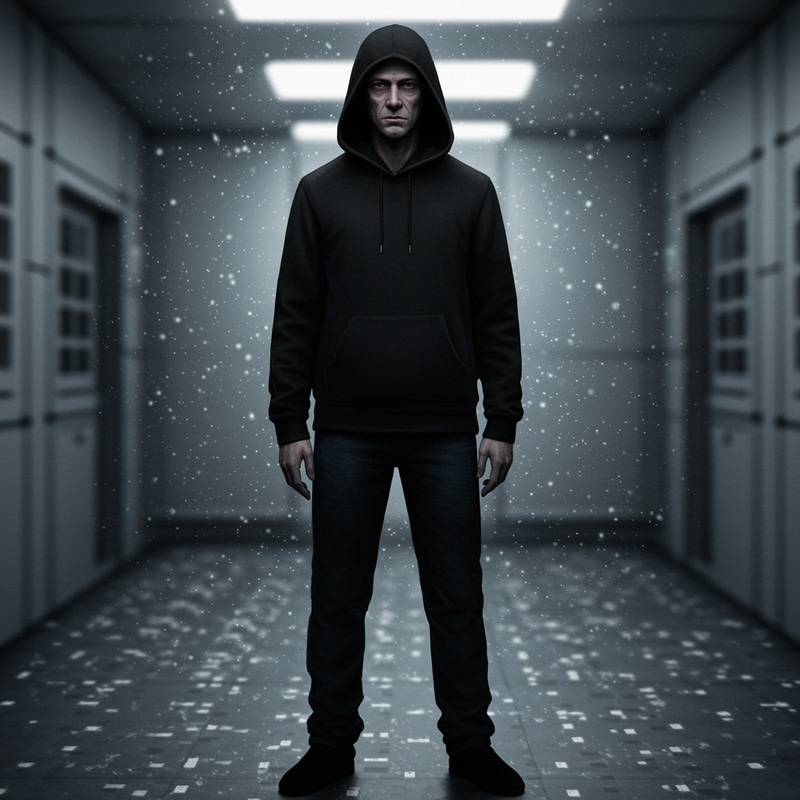 Stylish Black Hoodie with Cool Male Model