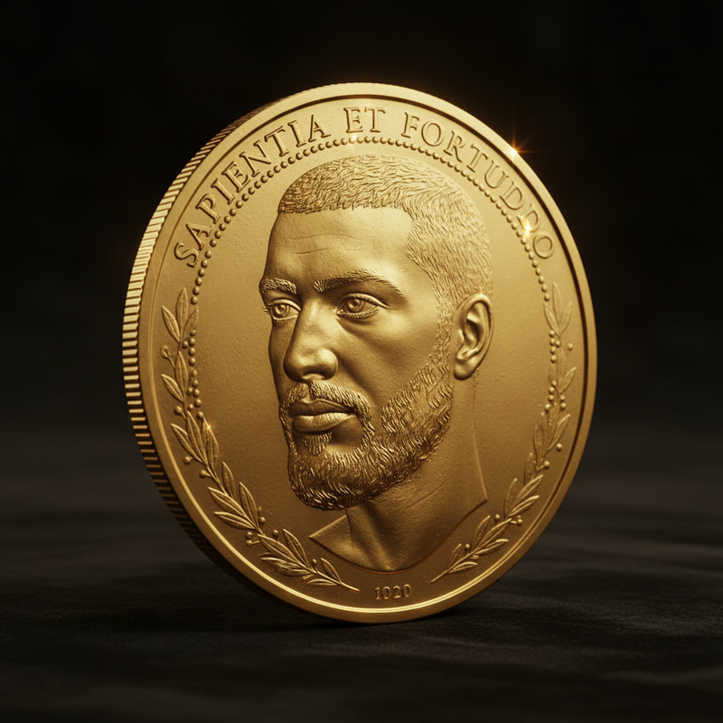 Gleaming Gold Coin Portrait | Hyper-Realistic Art Gleaming Gold Coin Portrait | Hyper-Realistic Art